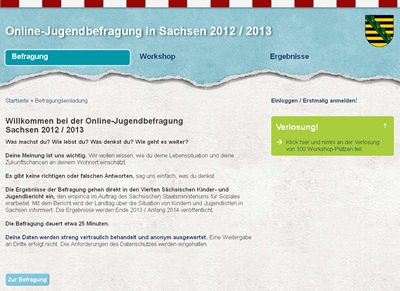 Screenshot Onlinebefragung